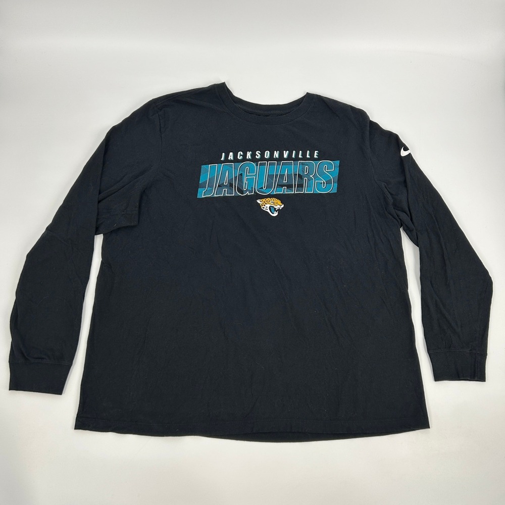 Jacksonville Jaguars Long Sleeve Shirt Men's XXL Black The Nike Tee NFL Football